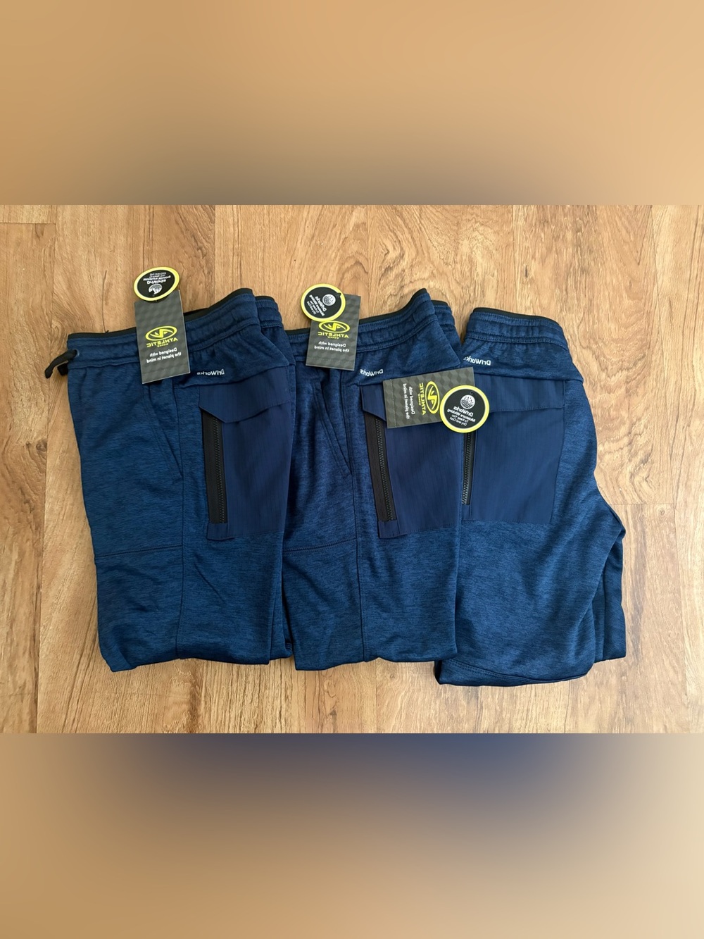 Kids Navy Blue Active Shorts with Zipper Pocket - Unbranded
